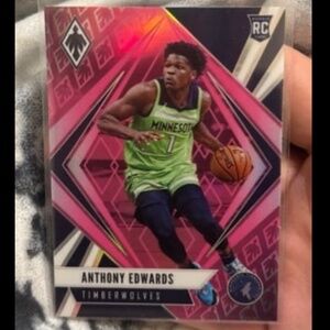 🔥Ultra RARE* Anthony Edwards Rookie Pink Holo basketball Card